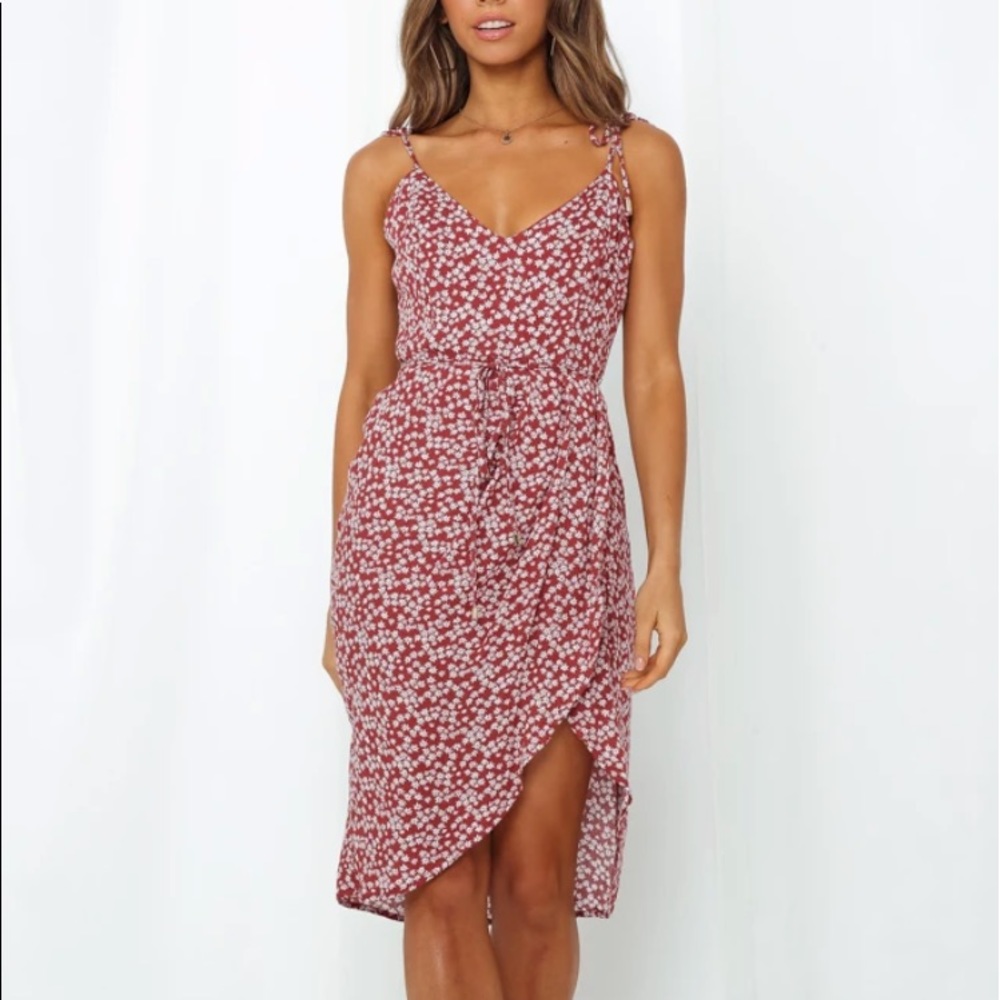 HELLO MOLLY Red floral sundress